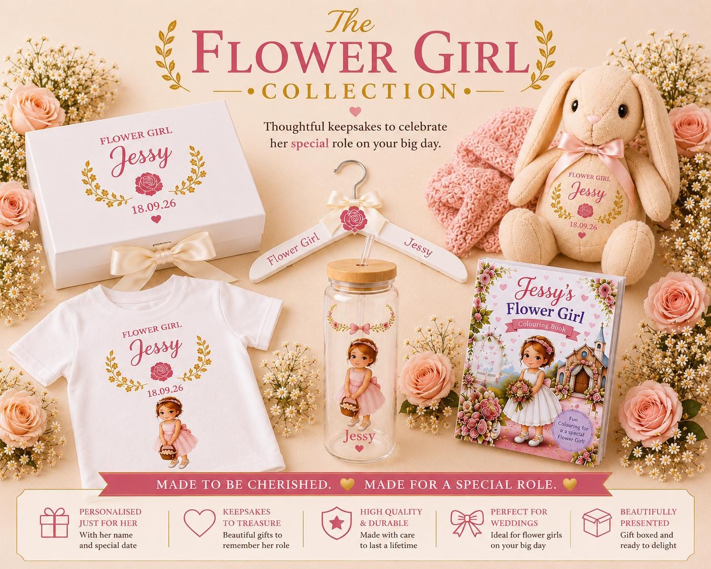 Flower Girl Personalised Rabbit