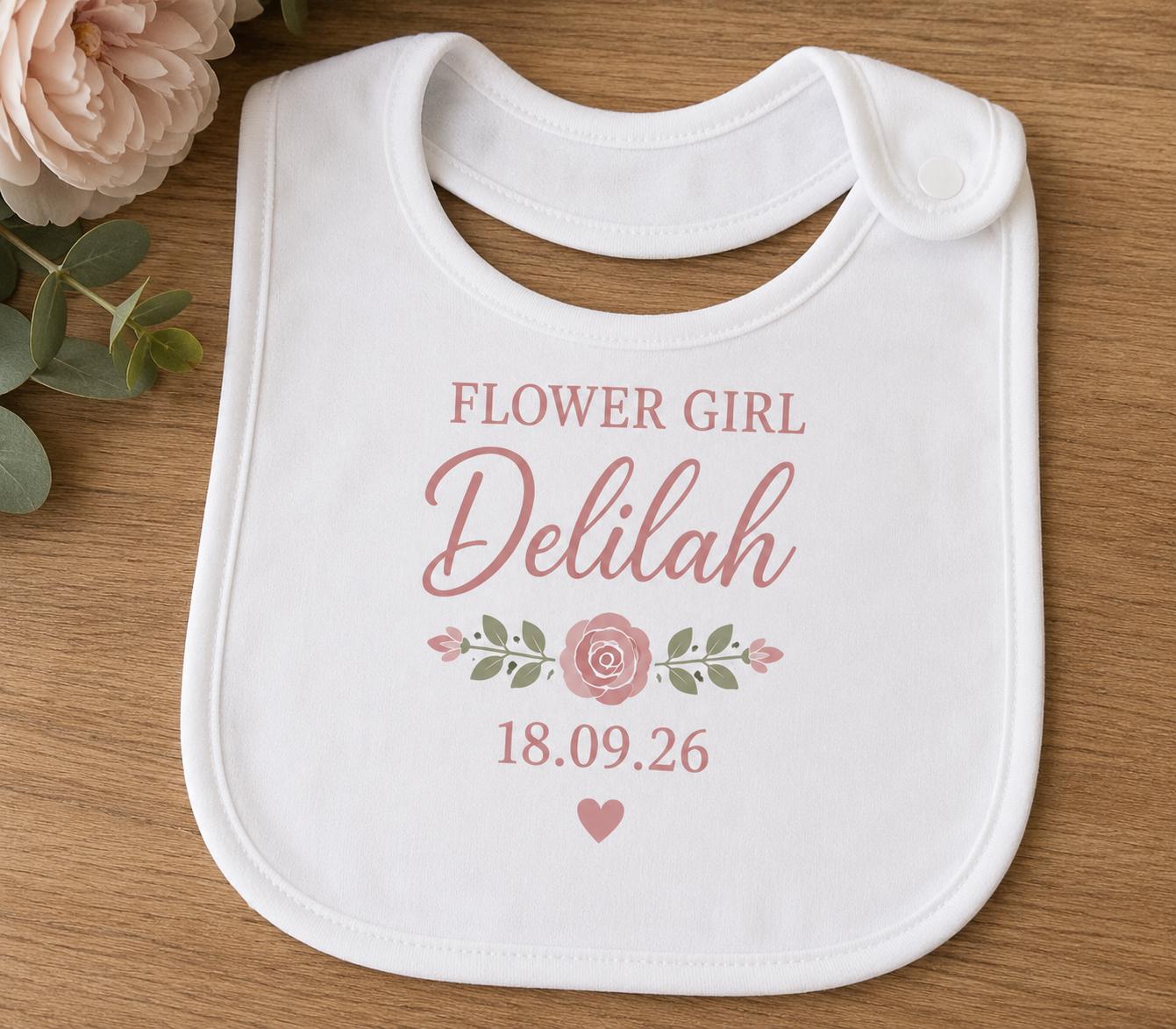 Personalised Flower Girl Bib