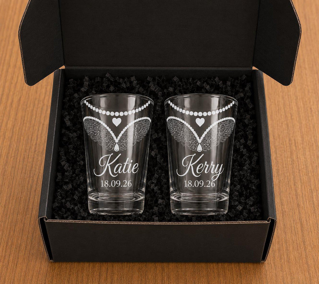 Personalised Wedding shot Glass Set