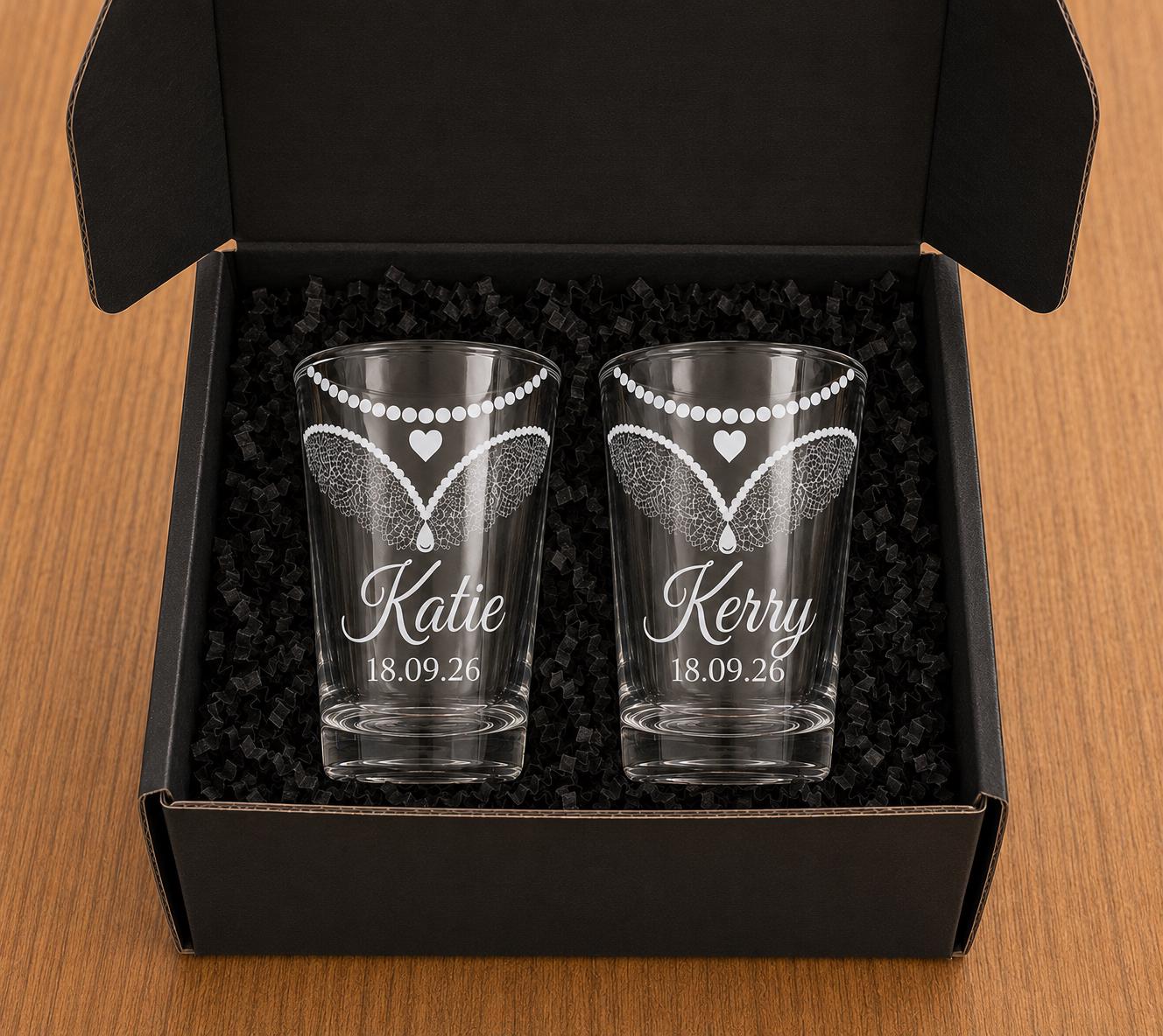 Personalised Wedding shot Glass Set